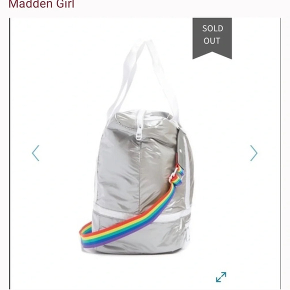 MADDEN Girl🌈Silver Parachute Overnighter Bag, Preowned, Hard to find! - Picture 5 of 16